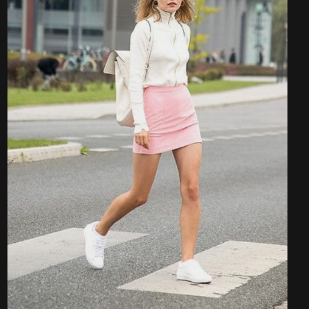 LIGHT PINK MINI SKIRT LARGE 10 12 F 21 VICI - Picture 14 of 16